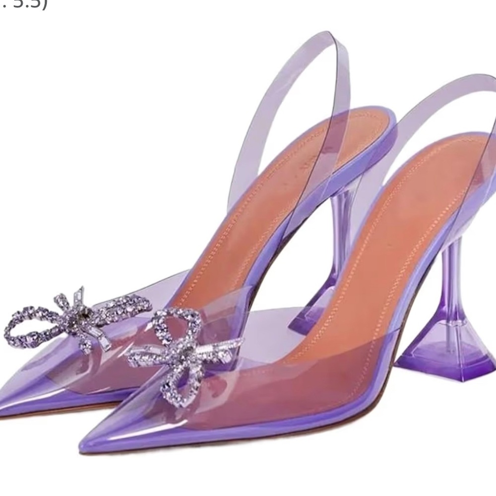 Amina Muaddi Purple Heels Elegant Stilettos
